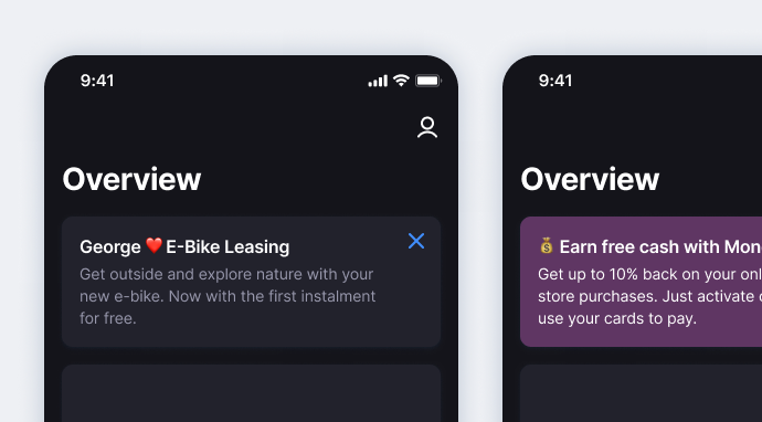 Example - Promotion Card / Dark Mode