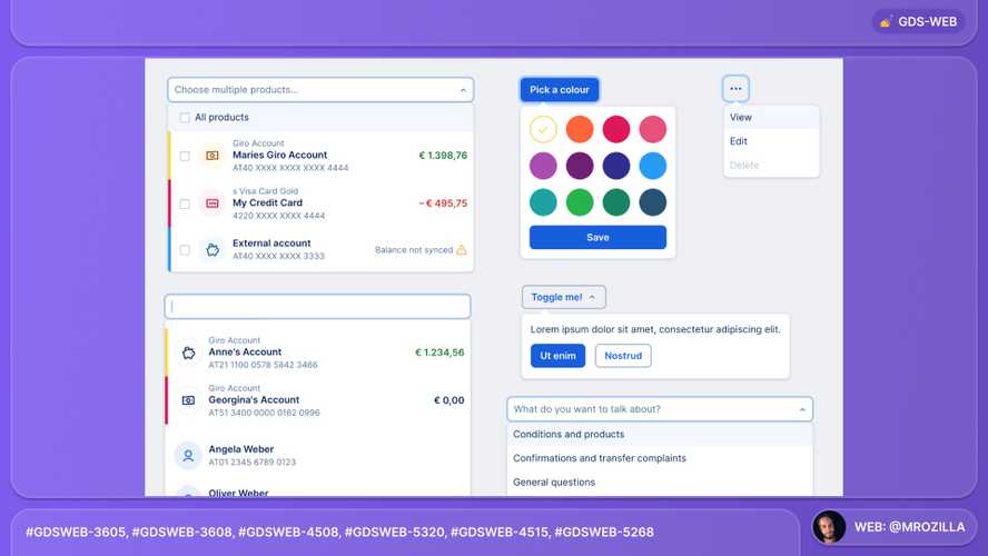 A selection of various Dropdowns and Selects.