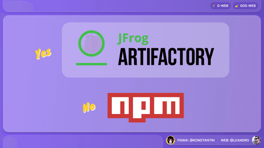 Logos of artifactory and npm Logos of artifactory and npm