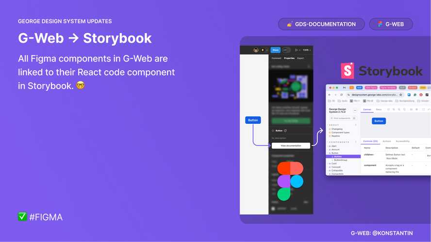 Storybook links in Figma's design components