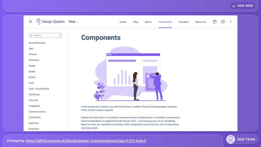 George Design System version 3 beta 0 with component search